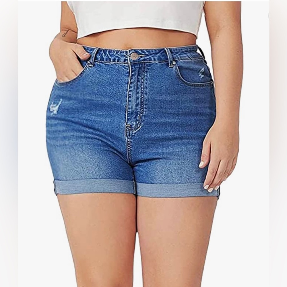 Tulucky Women Plus Size Jean Shorts (18W)